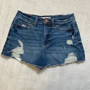 Short shorts mom Jean shorts distressed, high rise, size 7 / 28W